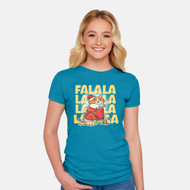 Meowy Falala Christmas-Womens-Fitted-Tee-Freecheese