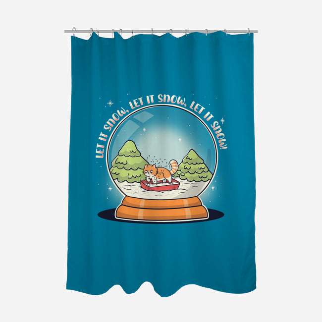 Let It Snowglobe-None-Polyester-Shower Curtain-Freecheese