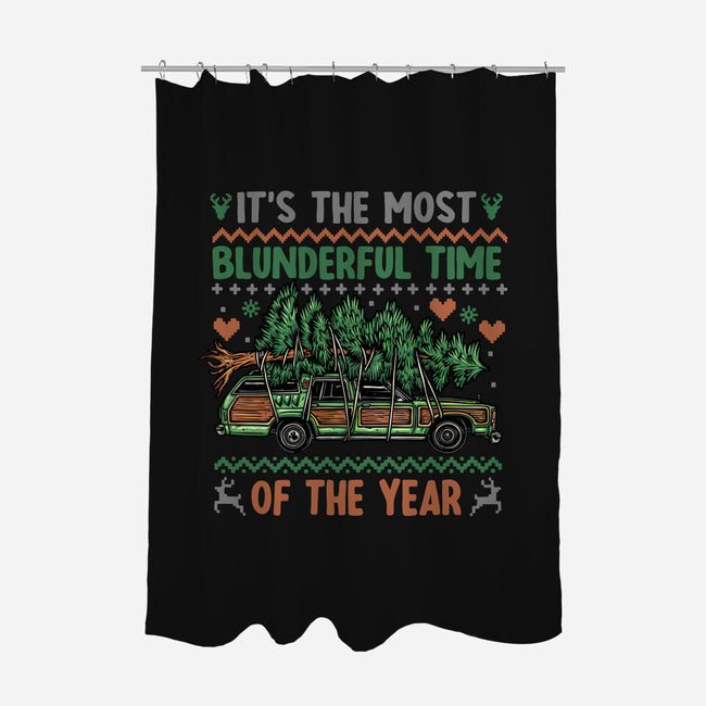 Blunderful Time-None-Polyester-Shower Curtain-glitchygorilla