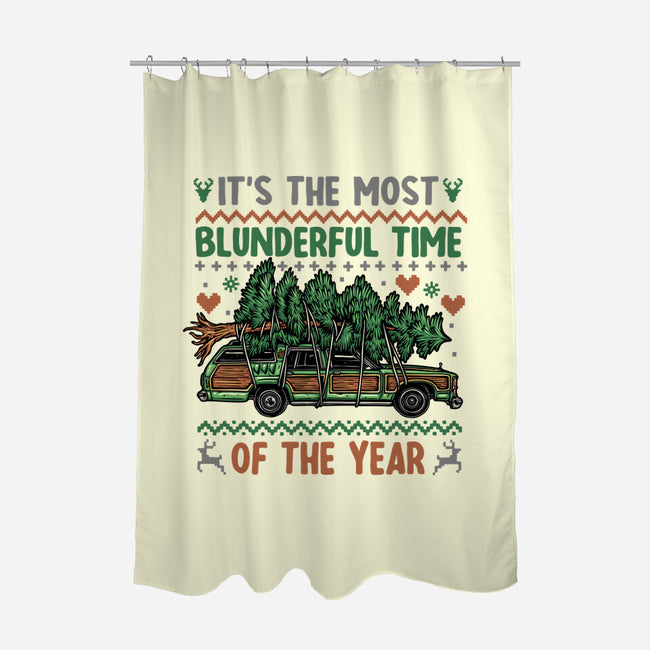 Blunderful Time-None-Polyester-Shower Curtain-glitchygorilla