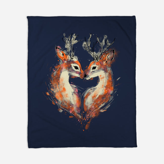 2 Deers In Love-None-Fleece-Blanket-kharmazero