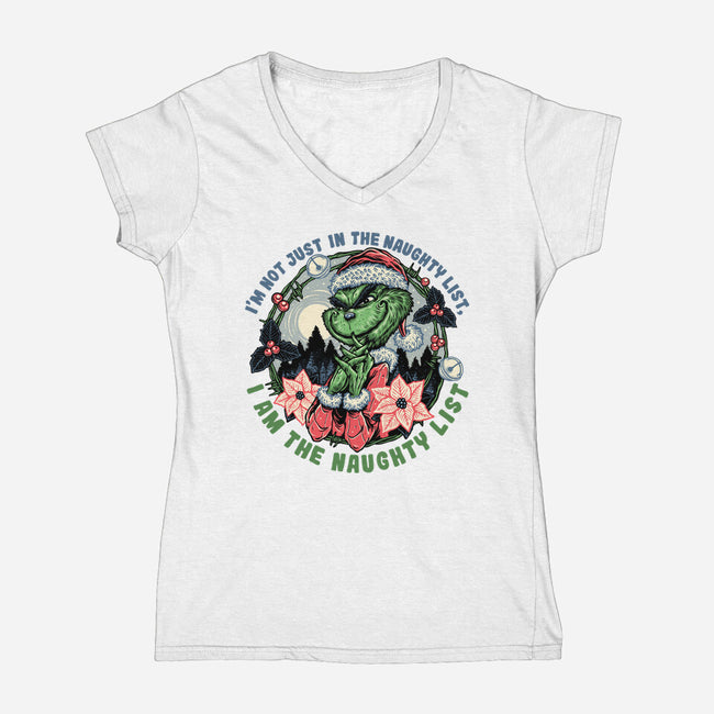 I Am The Naughty List-Womens-V-Neck-Tee-glitchygorilla