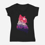 Galacticat-Womens-V-Neck-Tee-hypertwenty