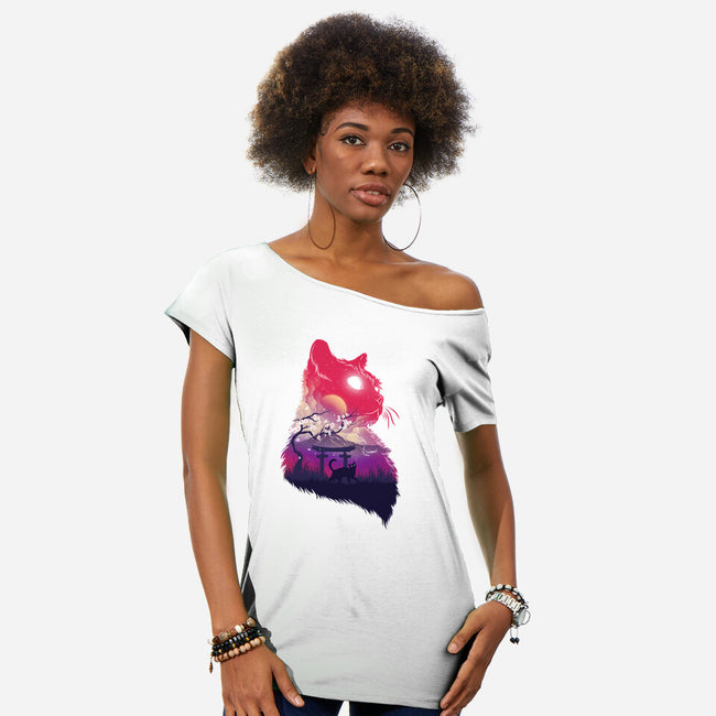 Galacticat-Womens-Off Shoulder-Tee-hypertwenty