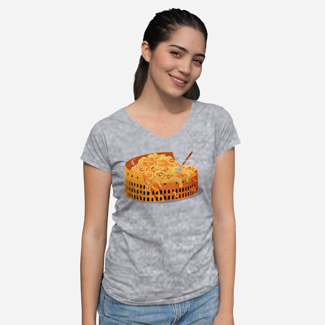 Pasta Colossale-Womens-V-Neck-Tee-erion_designs