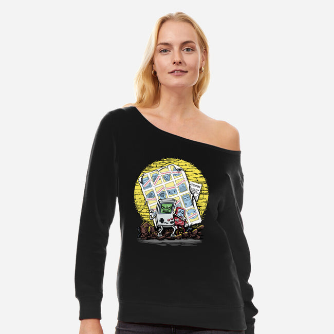 Days Of Tecnology Past-Womens-Off Shoulder-Sweatshirt-zascanauta