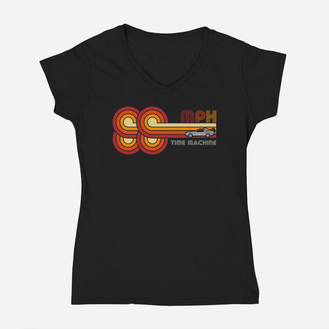 88 MPH-Womens-V-Neck-Tee-DrMonekers