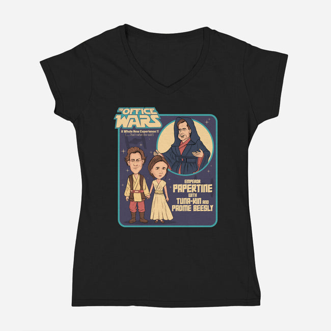 The Office Wars-Womens-V-Neck-Tee-P1yu5h