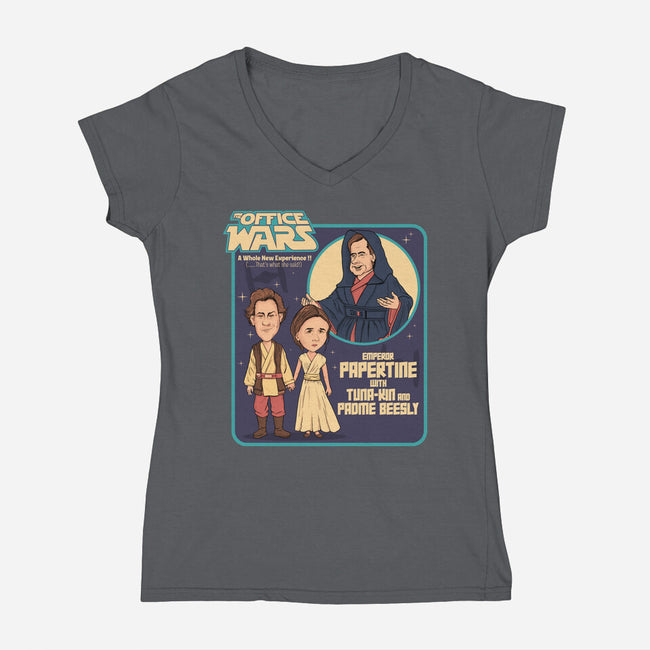 The Office Wars-Womens-V-Neck-Tee-P1yu5h