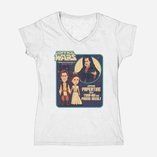 The Office Wars-Womens-V-Neck-Tee-P1yu5h