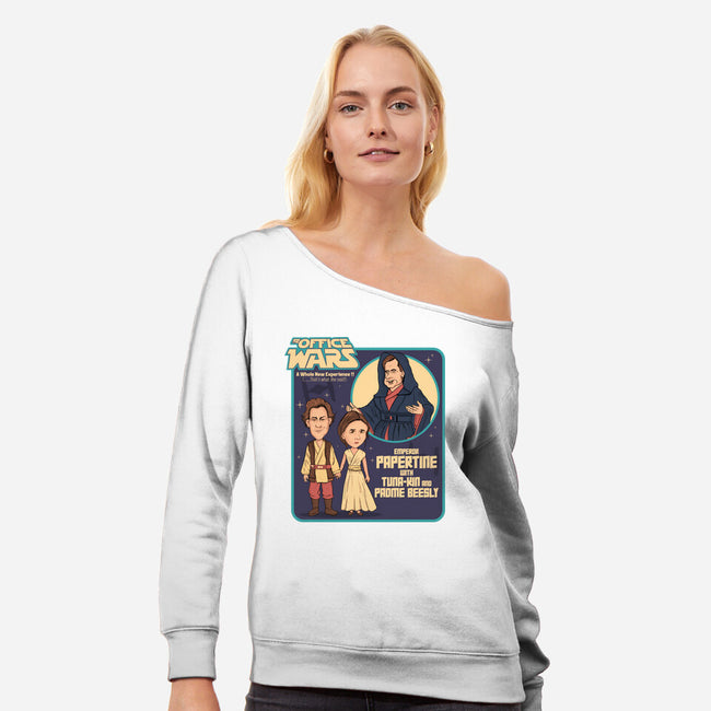 The Office Wars-Womens-Off Shoulder-Sweatshirt-P1yu5h