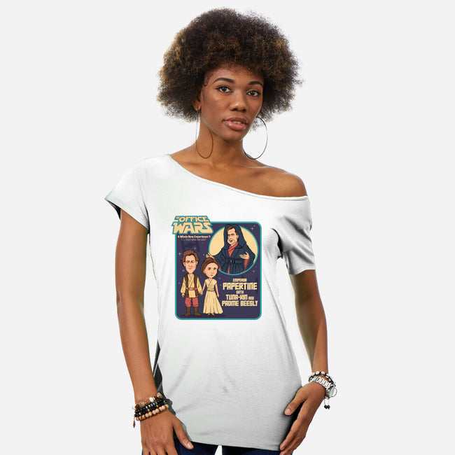 The Office Wars-Womens-Off Shoulder-Tee-P1yu5h