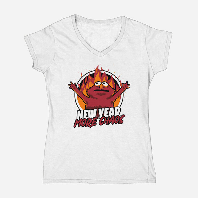 New Year More Chaos-Womens-V-Neck-Tee-Studio Mootant