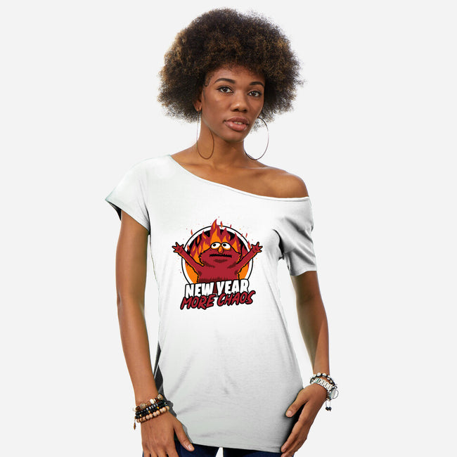 New Year More Chaos-Womens-Off Shoulder-Tee-Studio Mootant