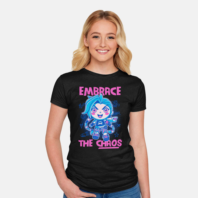 Embrace The Chaos-Womens-Fitted-Tee-paulagarcia