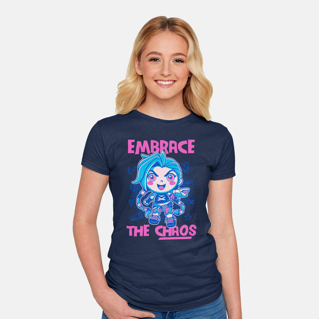 Embrace The Chaos-Womens-Fitted-Tee-paulagarcia