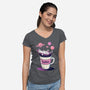 Galactic Coffee-Womens-V-Neck-Tee-Jasonza