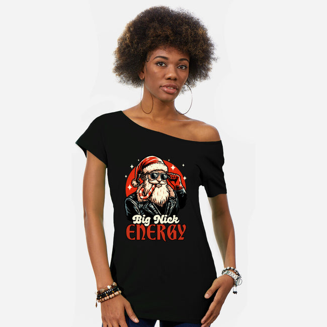 Big Santa Claus Energy-Womens-Off Shoulder-Tee-Studio Mootant