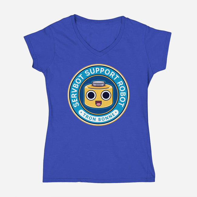 Servbot Emblem-Womens-V-Neck-Tee-LAGELANTEE