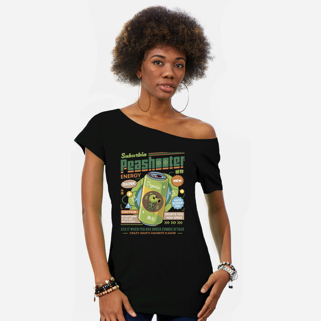 Peashooter Energy Drink-Womens-Off Shoulder-Tee-LAGELANTEE