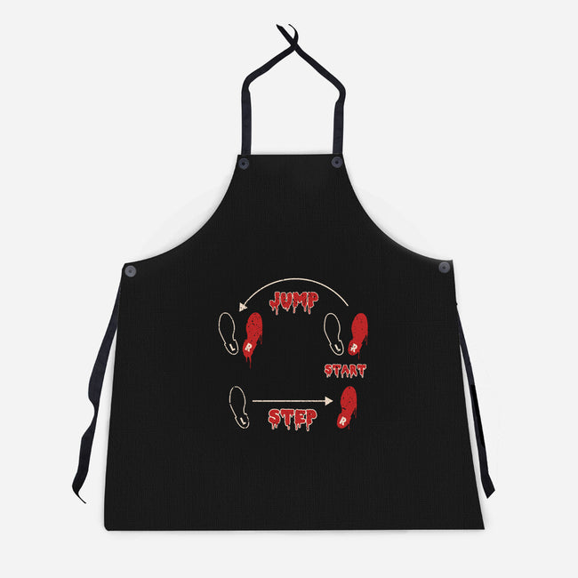 Jump To The Left-Unisex-Kitchen-Apron-Green Devil