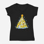 Ducks Christmas Tree-Womens-V-Neck-Tee-Vallina84