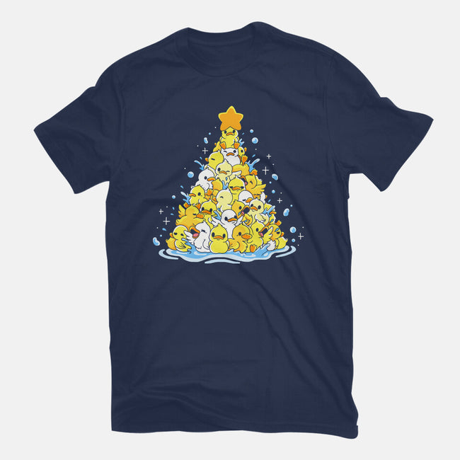 Ducks Christmas Tree-Unisex-Basic-Tee-Vallina84