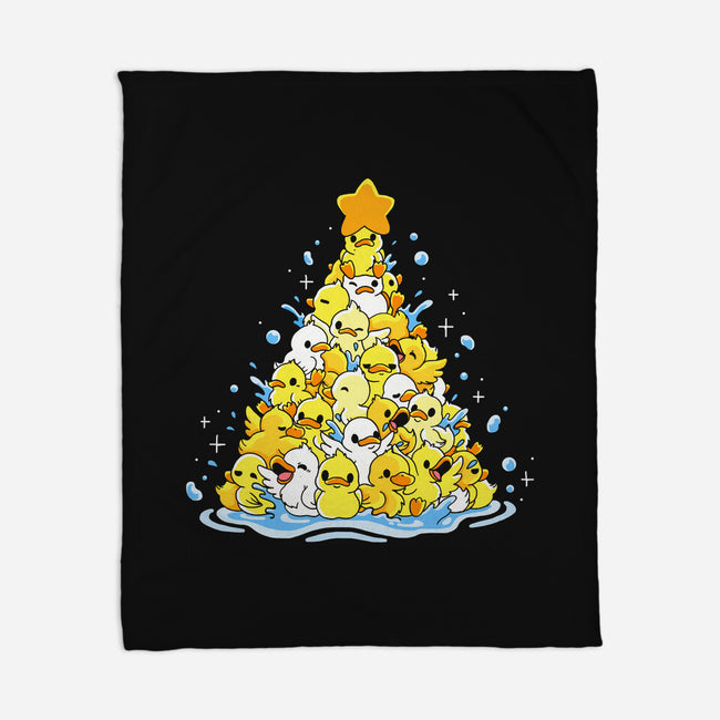 Ducks Christmas Tree-None-Fleece-Blanket-Vallina84