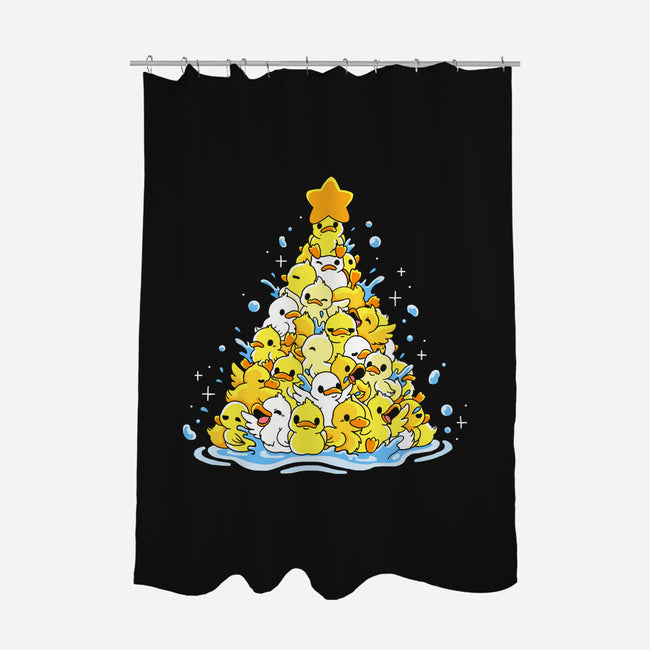 Ducks Christmas Tree-None-Polyester-Shower Curtain-Vallina84