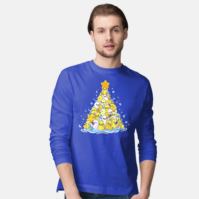 Ducks Christmas Tree-Mens-Long Sleeved-Tee-Vallina84