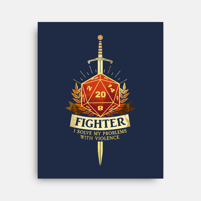 Fighter D20-None-Stretched-Canvas-D20 Tees