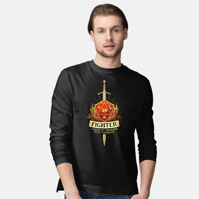 Fighter D20-Mens-Long Sleeved-Tee-D20 Tees