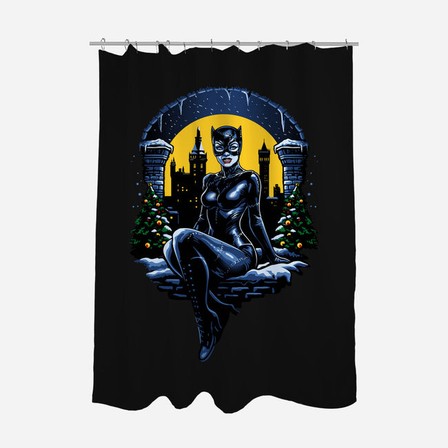 Christmas Kitty-None-Polyester-Shower Curtain-daobiwan