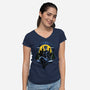 Christmas Kitty-Womens-V-Neck-Tee-daobiwan