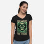 The Wizard Lies-Womens-V-Neck-Tee-Studio Mootant