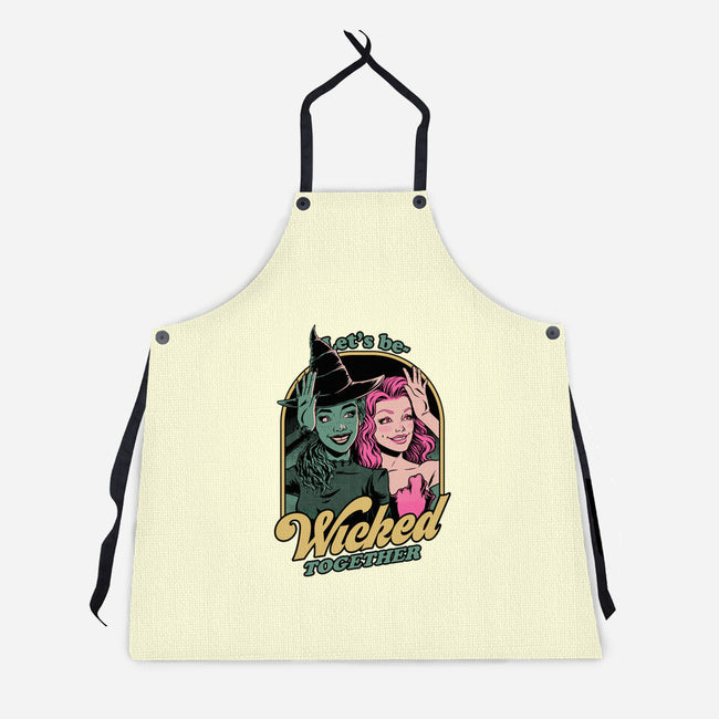 Green Pink Witches-Unisex-Kitchen-Apron-Studio Mootant