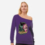 Green Pink Witches-Womens-Off Shoulder-Sweatshirt-Studio Mootant