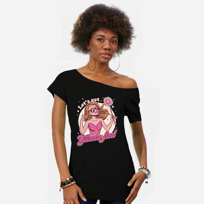 Glamour Pink Witch-Womens-Off Shoulder-Tee-Studio Mootant