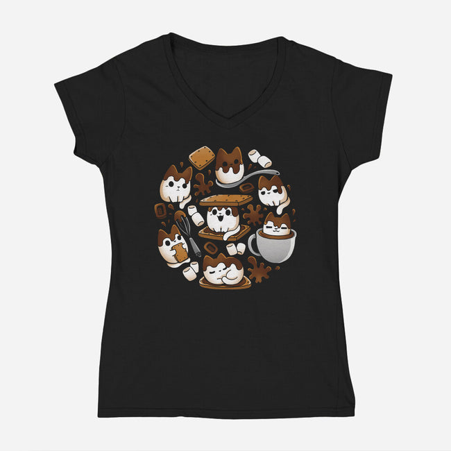 Smore Kittens-Womens-V-Neck-Tee-Vallina84