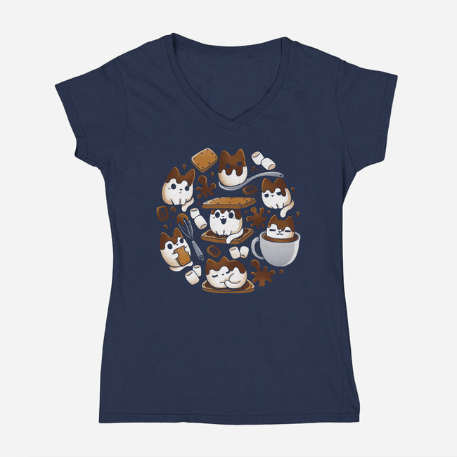 Smore Kittens-Womens-V-Neck-Tee-Vallina84