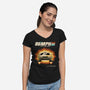 A Real Time Machine-Womens-V-Neck-Tee-retrodivision