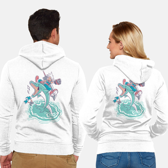 Dolphin Jump-Unisex-Zip-Up-Sweatshirt-Henrique Torres