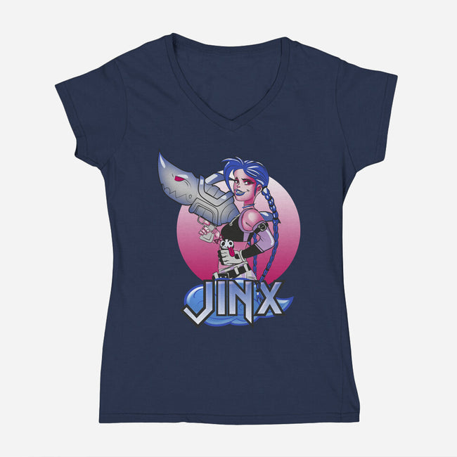 Jinx Cute-Womens-V-Neck-Tee-Samuel