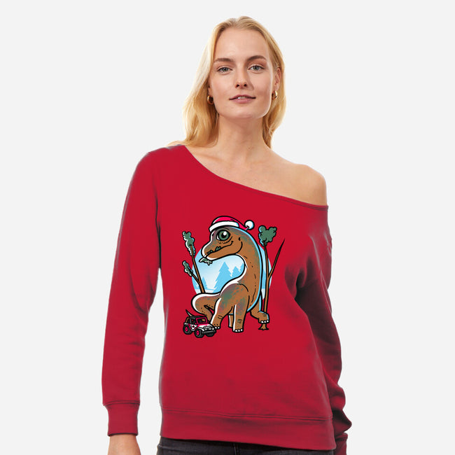 Jurassic Herbivore-Womens-Off Shoulder-Sweatshirt-estudiofitas