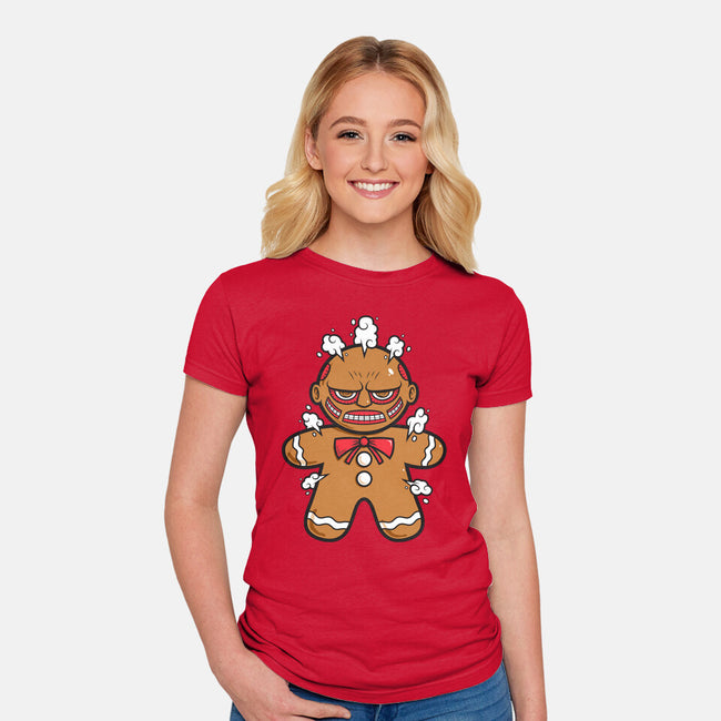 Gingerbread Titan-Womens-Fitted-Tee-krisren28