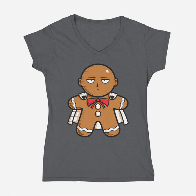 One Gingerbread Man-Womens-V-Neck-Tee-krisren28