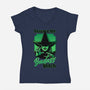 Beware Green Witch-Womens-V-Neck-Tee-Studio Mootant