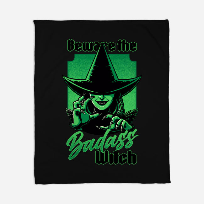 Beware Green Witch-None-Fleece-Blanket-Studio Mootant