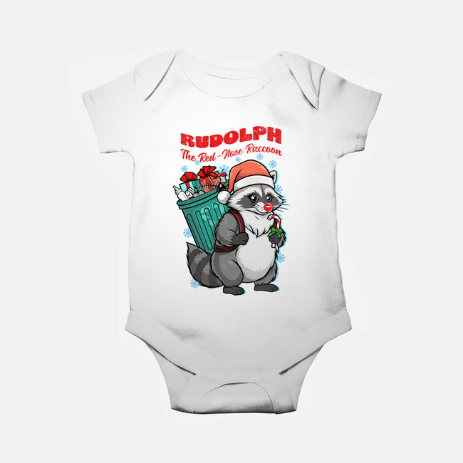 Rudolph The Red Nose Raccoon-Baby-Basic-Onesie-palmstreet