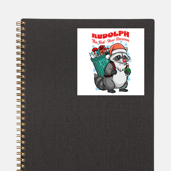 Rudolph The Red Nose Raccoon-None-Glossy-Sticker-palmstreet